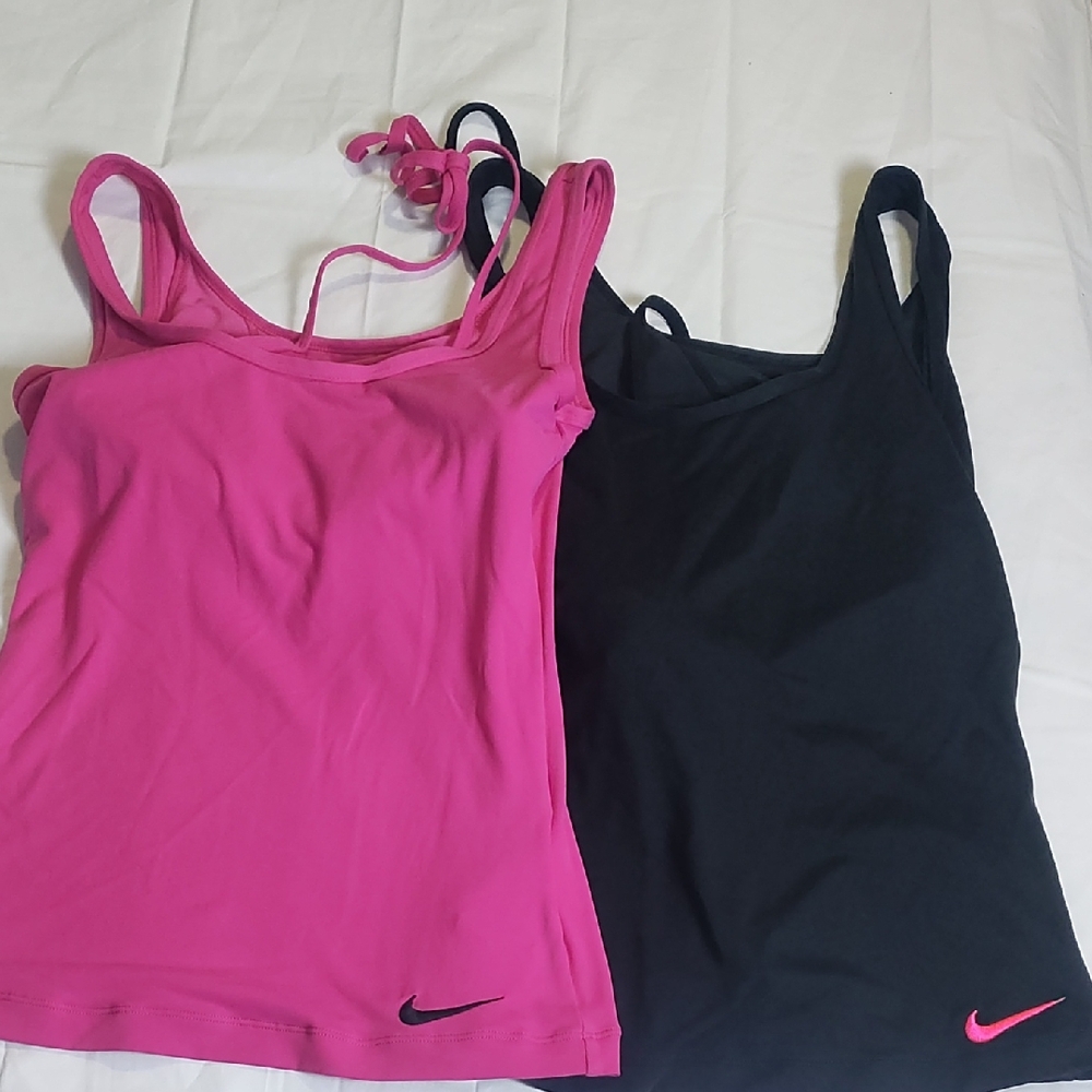 Nike Pink and Black Women's Tank Tops
